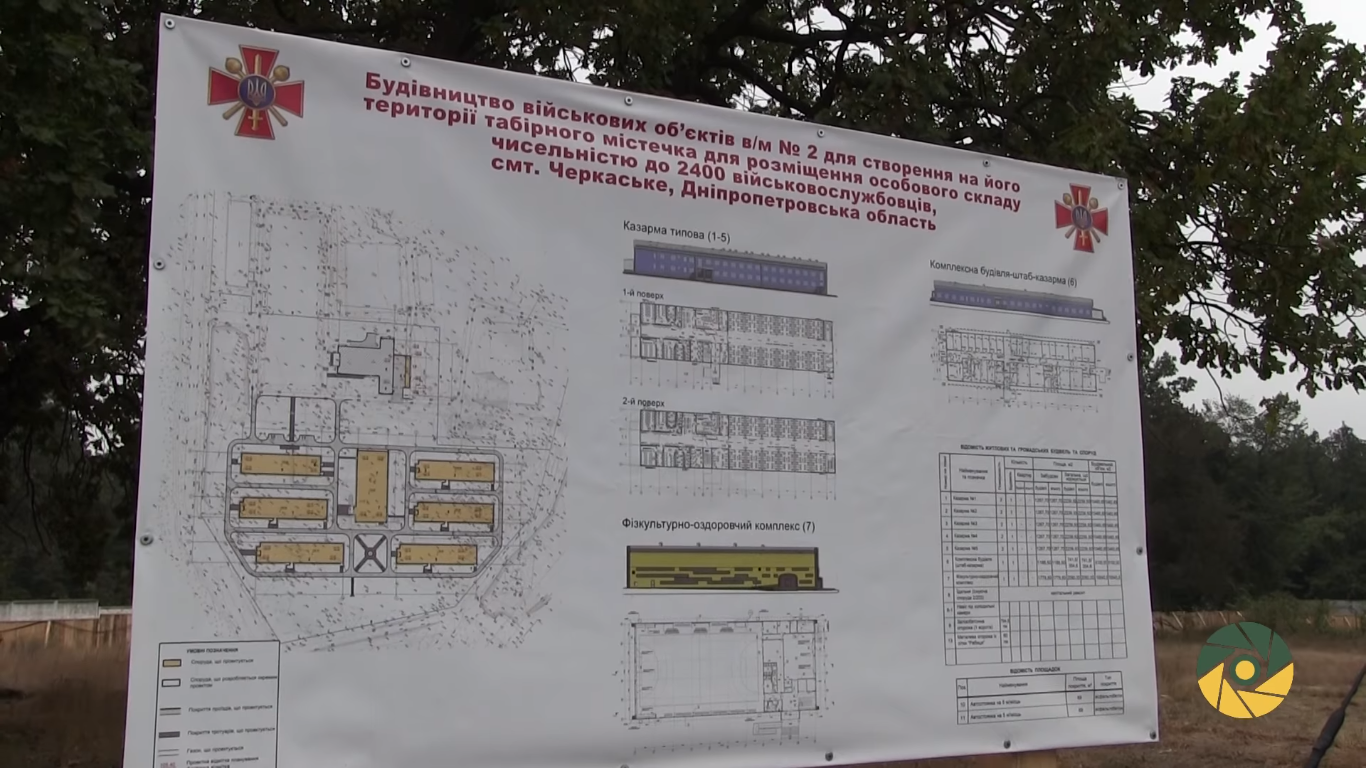 План будівництва табору на 239 загальновійськовому полігоні у Черкаському