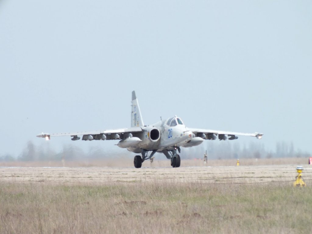 Штурмовик Су-25 ПС ЗСУ. Фото: 299 бригада тактичної авіації. Квітень 2020