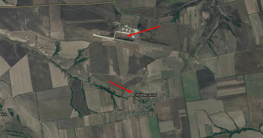 Село Переможне та Луганський аеропорт.