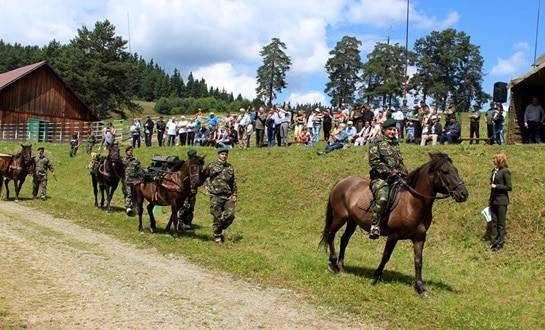 Вояки 61-ї бригади гірських стрільців під час урочистостей