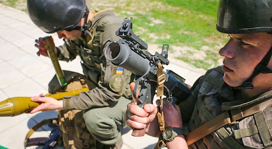Тренування гвардійців з гранатометом PSRL-1. Фото: Нацгвардія