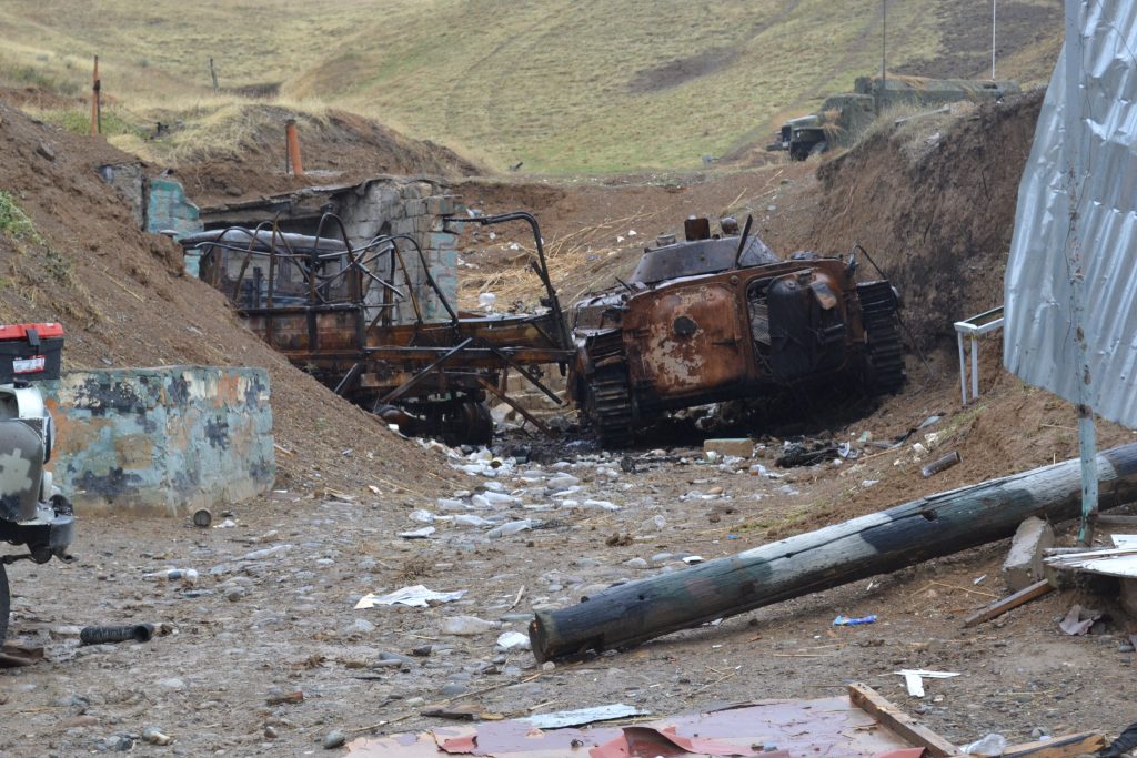 Знищенна ударним БПЛА БМП-1 Вірменії. Фото: МО Азербайджану