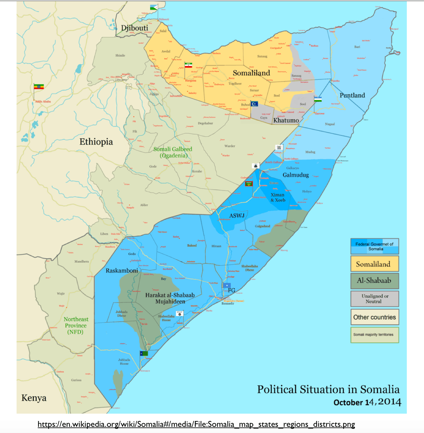 Контроль над територіями у жовтні 2014 року. 