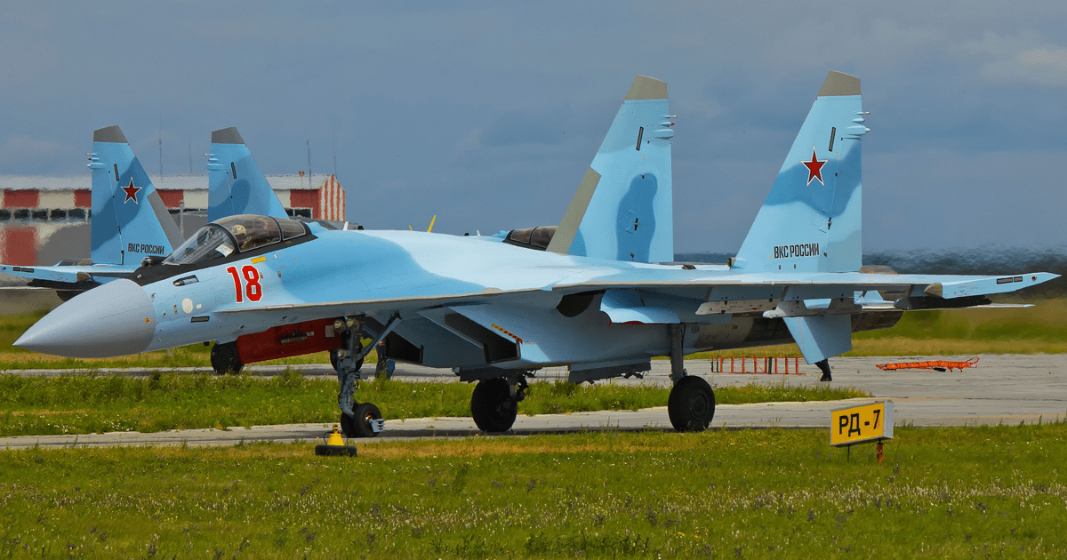 Винищувач Су-35С ПКС Росії побудований за держоборонзамовленням РФ 2019 року. Фото: ЗМІ РФ