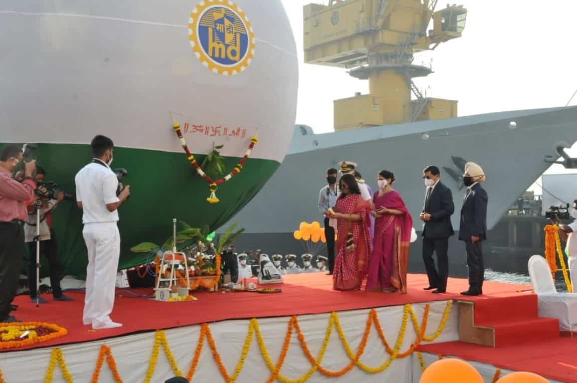Церемонія спуску на воду ПЧ INS «Vagir» класу «Scorpene» («Kalvari»). Листопад 2020. Фото: ВМС Індії