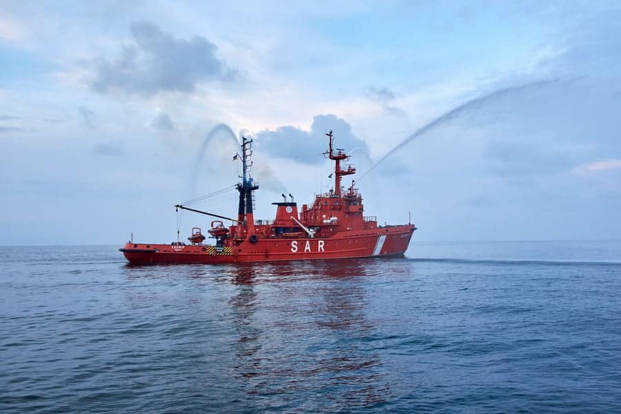 Пошуково-рятувальне судно «Сапфір» під час навчанн пошуково-рятувальних сил та засобів Морської пошуково-рятувальної служби