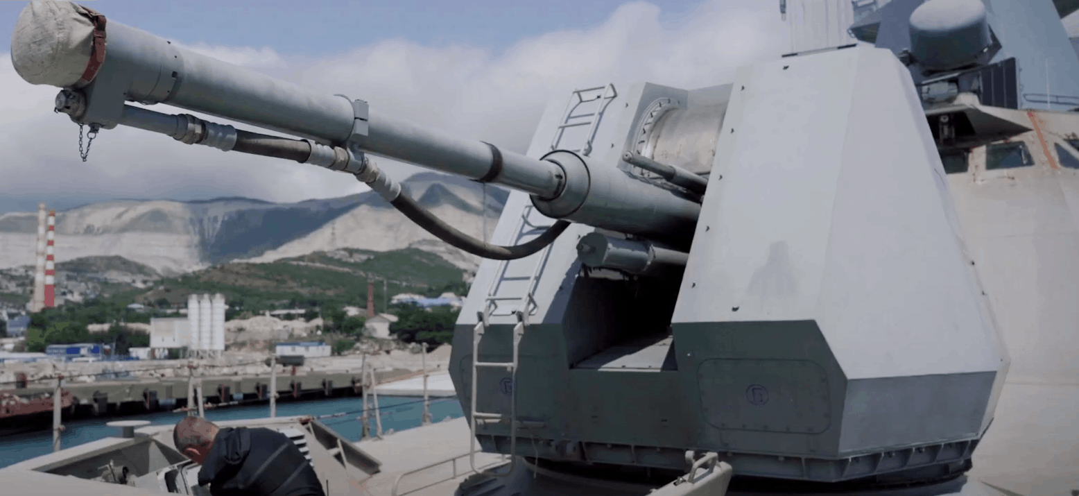 76 мм артилерійська установка АК-176МА на кораблі «Павел Державин». Фото: ЗМІ РФ