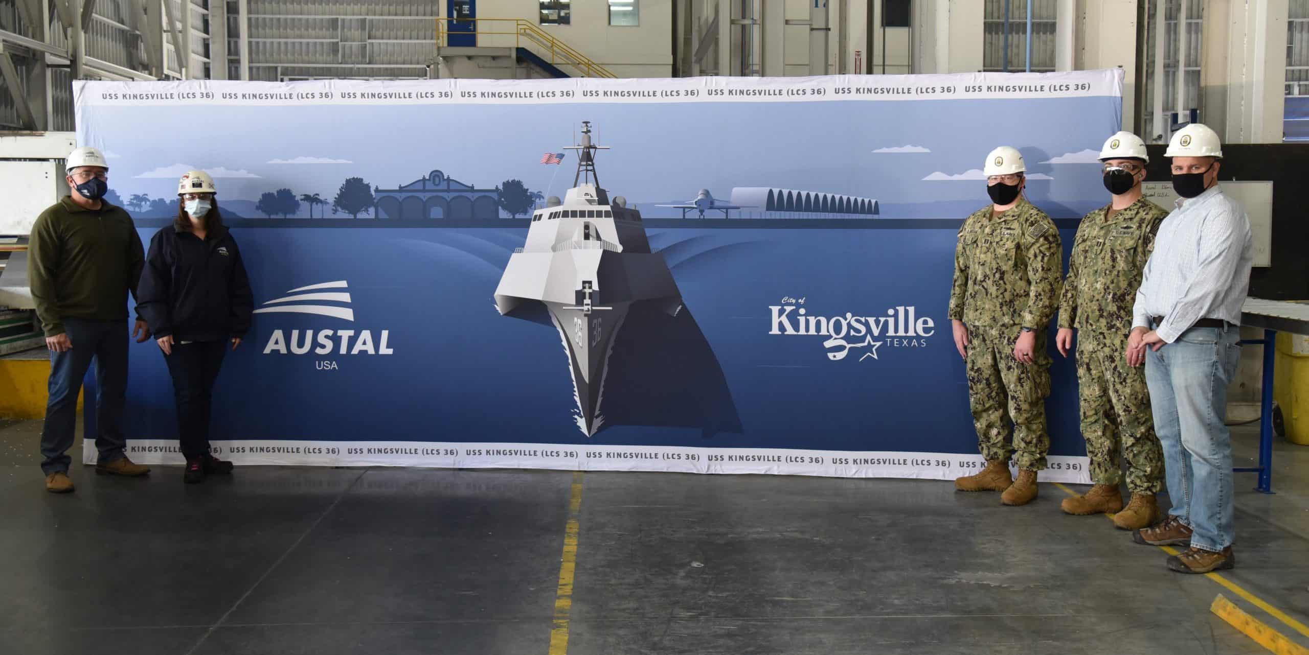 Плакат з кораблем прибережної зони LCS-36 «Kingsville». Фото: Austal