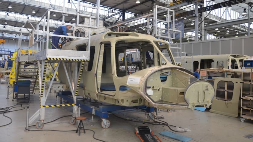 Процес виробництва гелікоптера AW149 на заводі PZL-Świdnik у Польщі