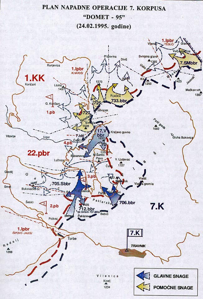 Мапа бойових дій під час битви за плато Влашич