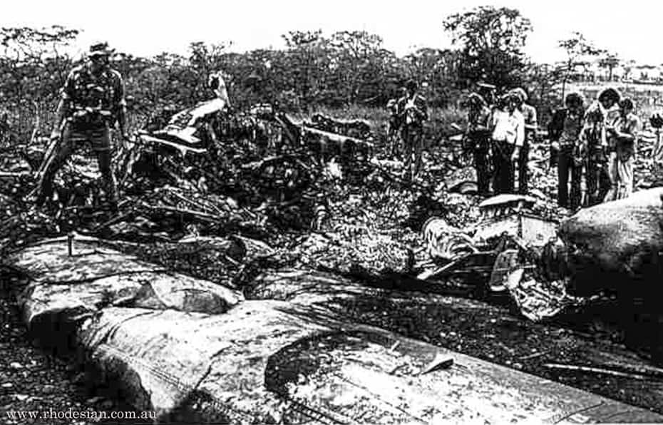 Місце падіння із залишками літака Air Rhodesia Flight 827