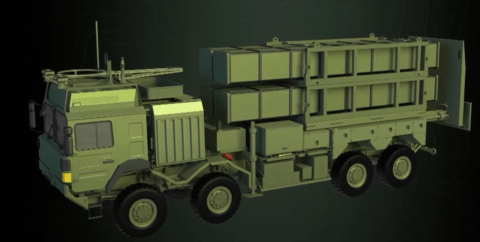 Візуалізація пускої установки ЗРК зі складу ЗРС "Кільчень", кадр відео Апостроф