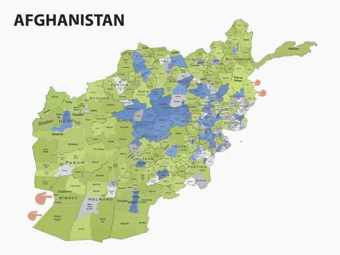 Контроль територій в Афганістані на початку серпня