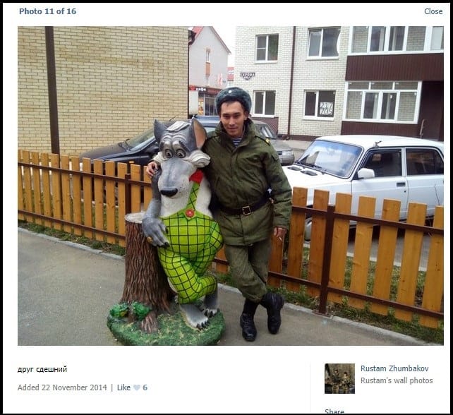 Фото російського солдата Рустама Жумбакова з його сторінки у соціальній мережі