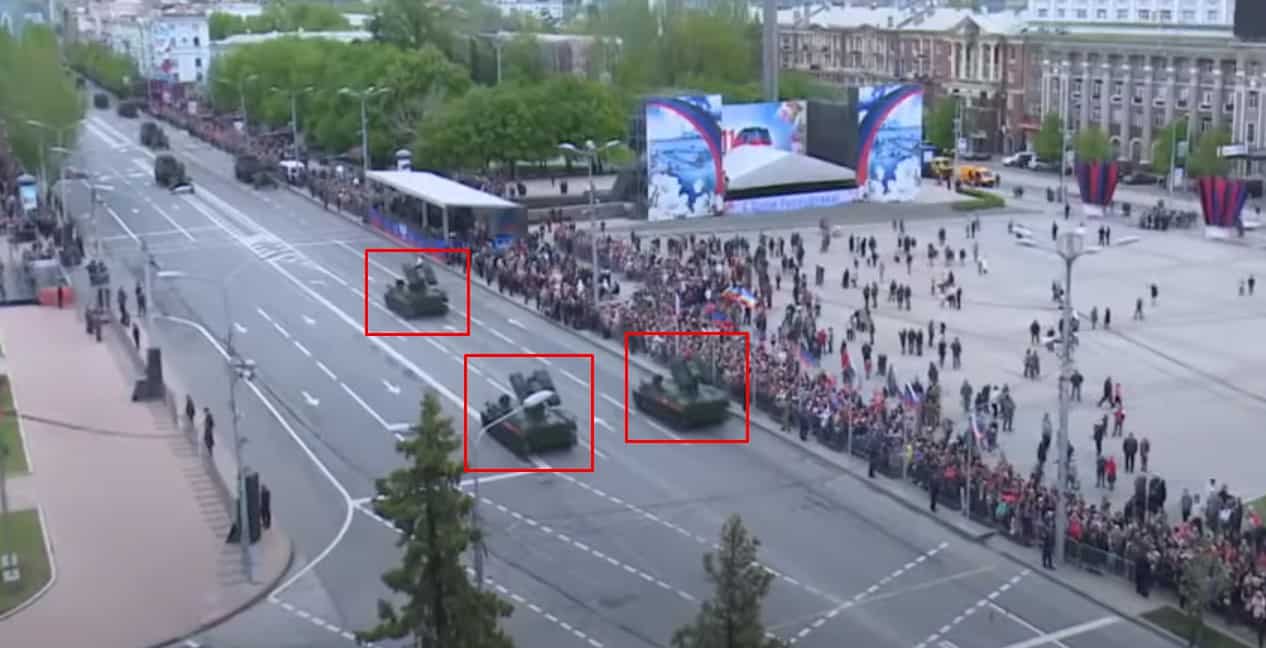ЗРК 9К35 «Стрела-10» окупаційних сил Росії у Донецьку. Травень 2021 рік