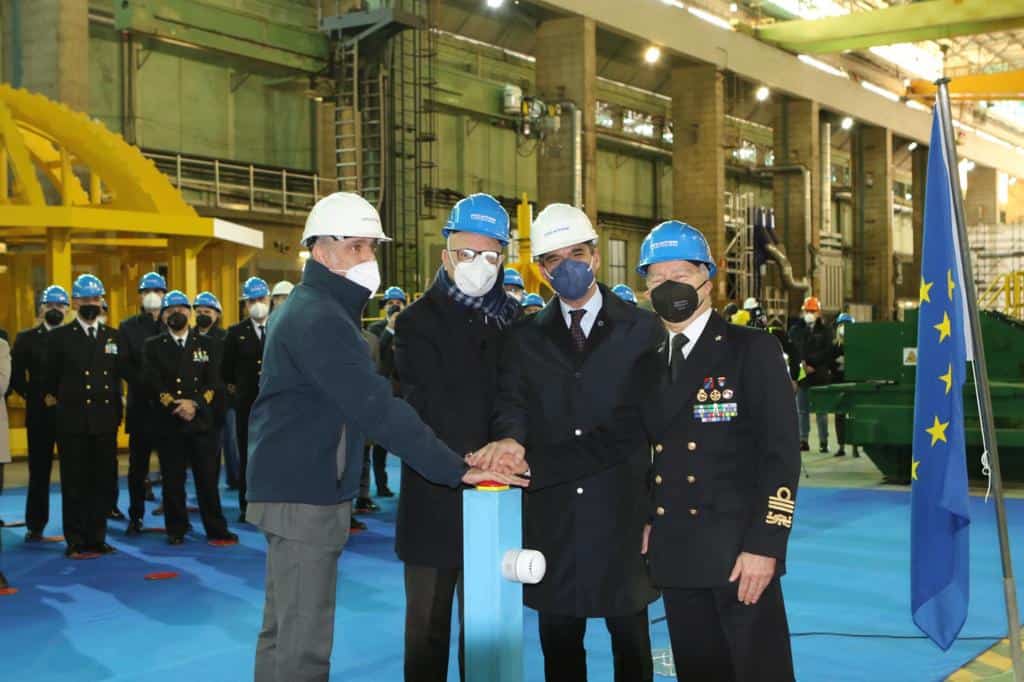Церемонія початку будівництва підводного човна нового покоління за проєктом U212NFS. Січень 2022. Фото: Fincantieri