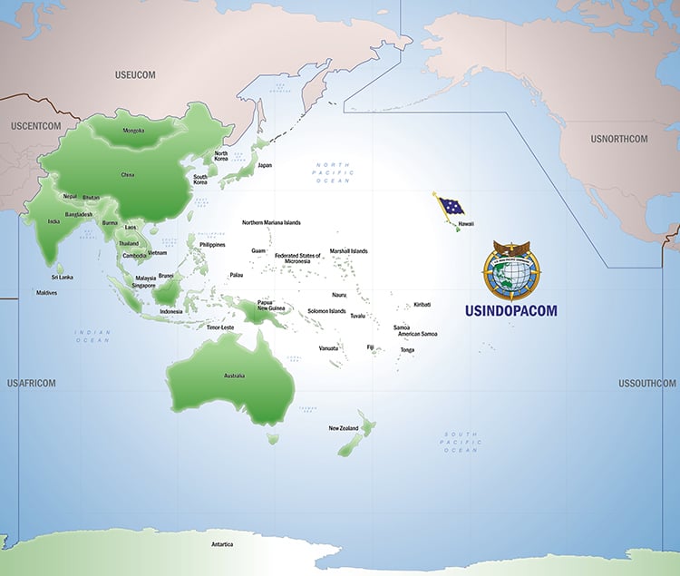 Зона відповідальності Командування США в Індо-Тихоокеанському регіоні (INDOPACOM)