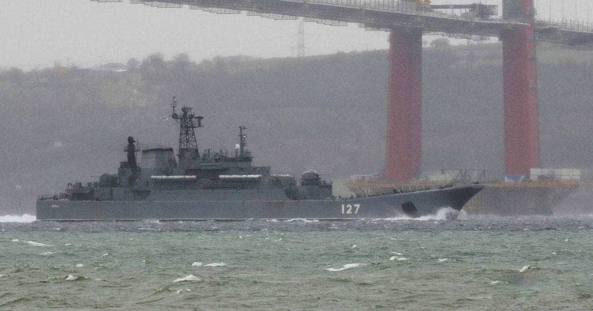 Великий десантний корабель "Минск" (№127). Лютий 2022. Фото: Reuters