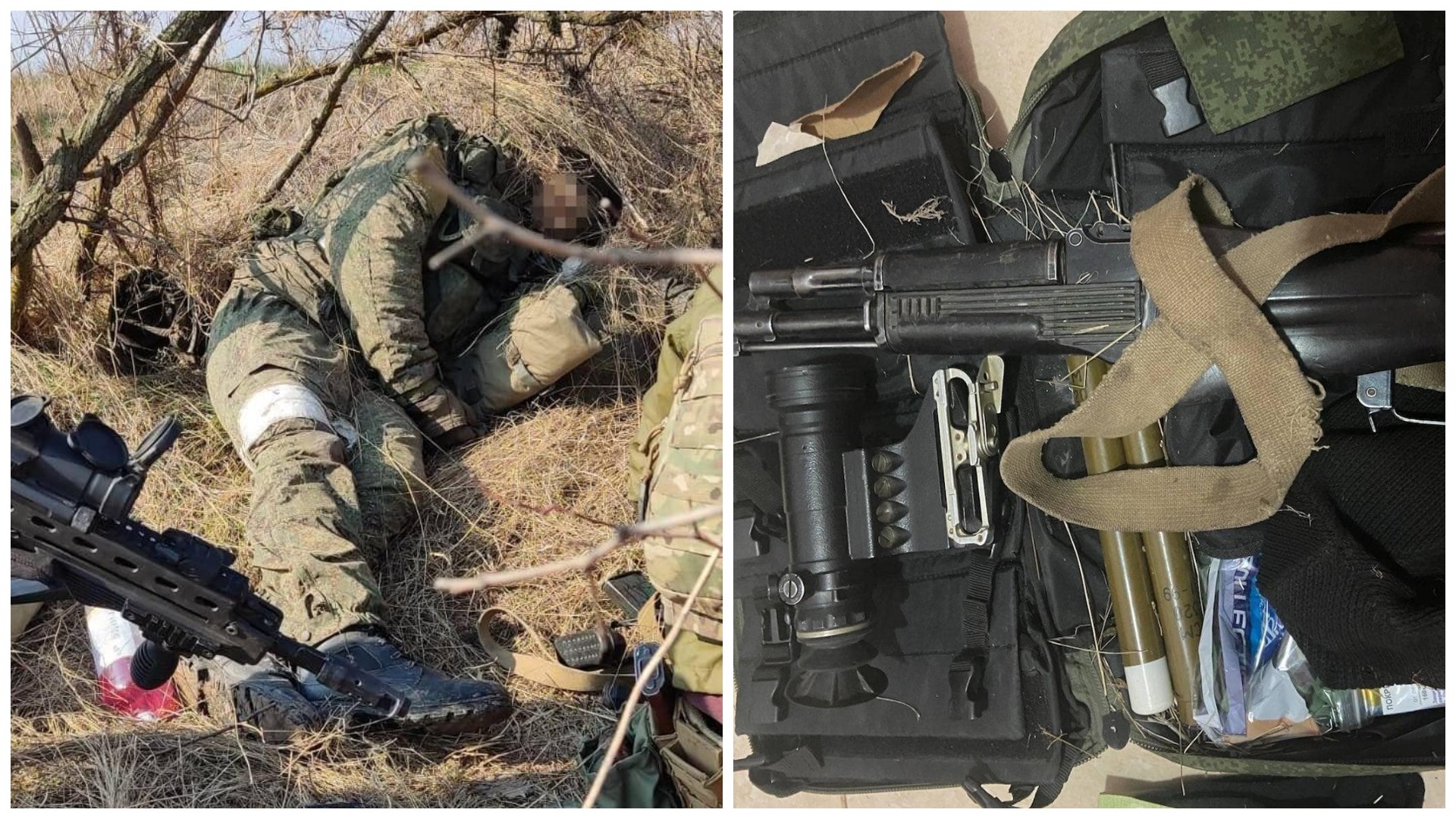 Ліквідований російський солдат та його речі. Квітень 2022. Фото: ССО ЗСУ