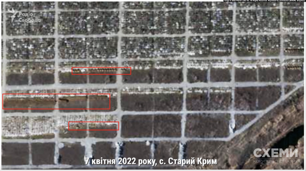 Супутникові знімки, Старий Крим, 7 квітня 2022 Джерело: Радіо Свобода 