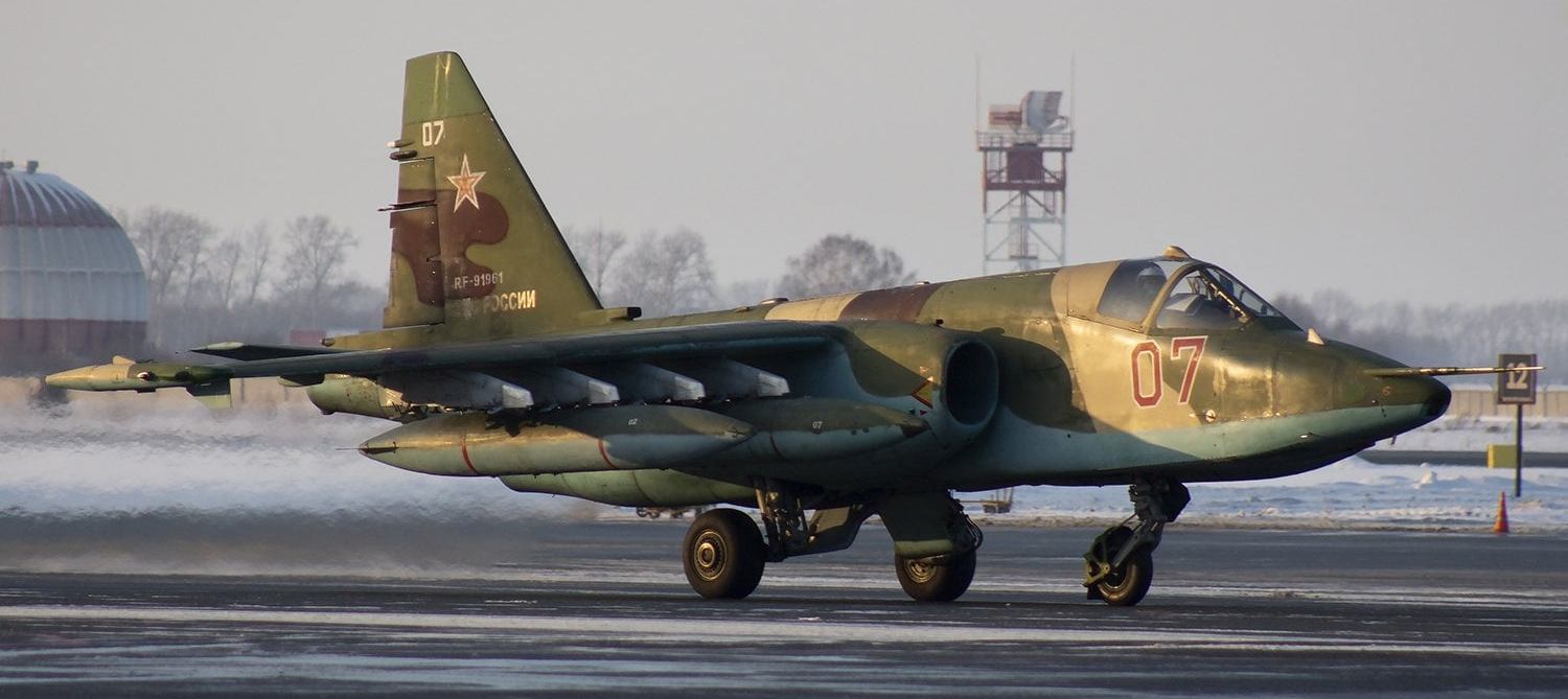 Російський штурмовик Су-25 з номером RF-91961. Фото: ЗМІ РФ