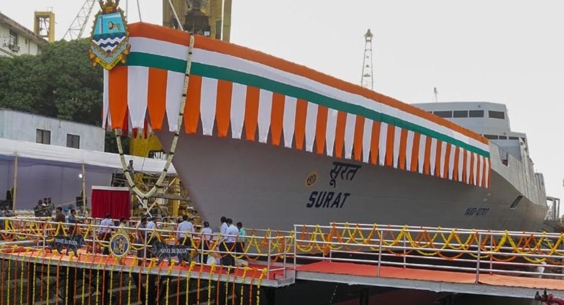 Есмінець Індії “Surat”. Травень 2022. Фото: Міноборони Індії