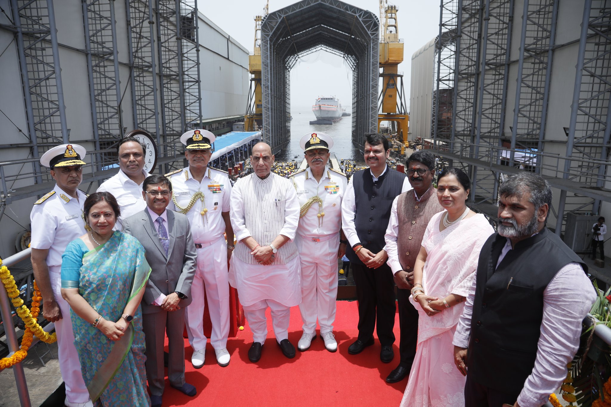 Представники Індії на церемонії спуску фрегата “Udaygiri”. Травень 2022. Фото: Міноборони Індії