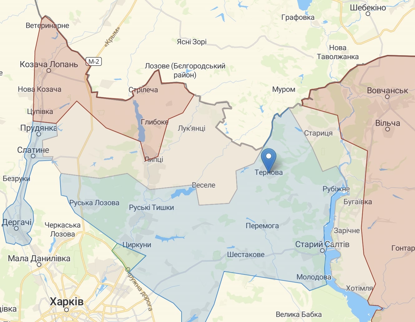 Тернова, Харківська область, травень 2022, Джерело: deepstatemap.live