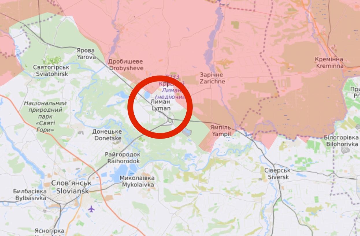 Лиман, Донецька область, травень 2022 Джерело: liveuamap