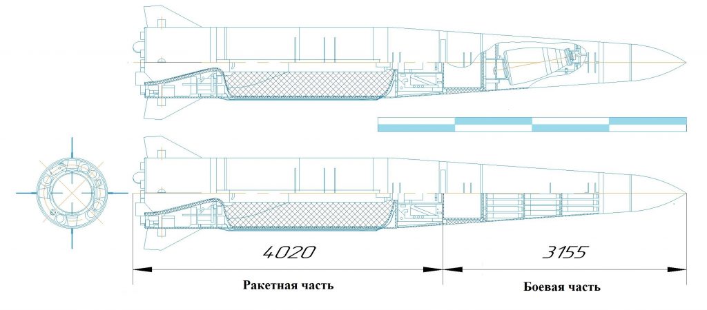 Конструктивна схема ракети комплексу "Искандер"
