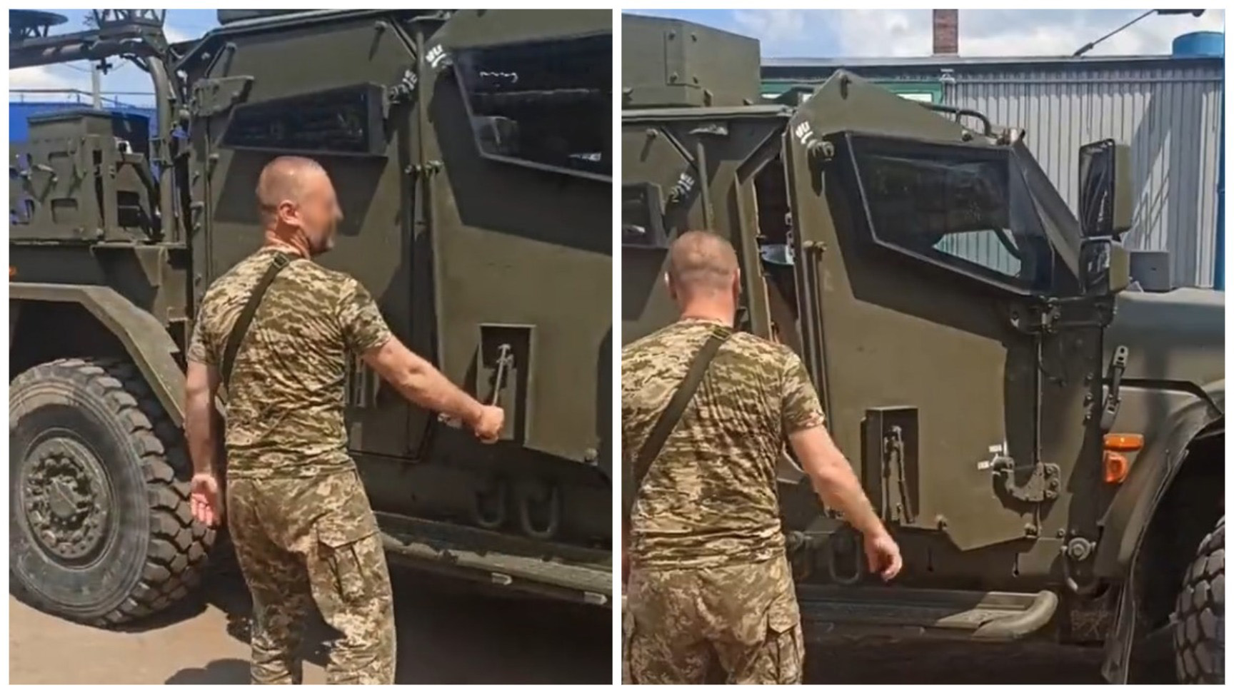 Бронемашина HUSKY Tactical Support Vehicle (International MXT-MV) в Україні. Червень 2022. Кадр з відео від Ukraine Weapons Tracker