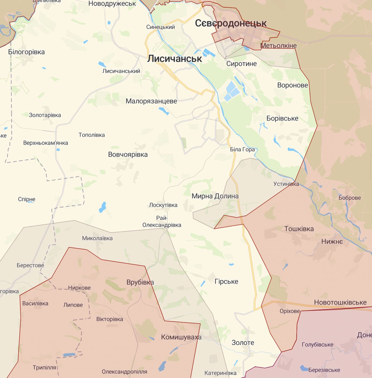 Луганська облать, червень 2022 Джерело: deepstatemap