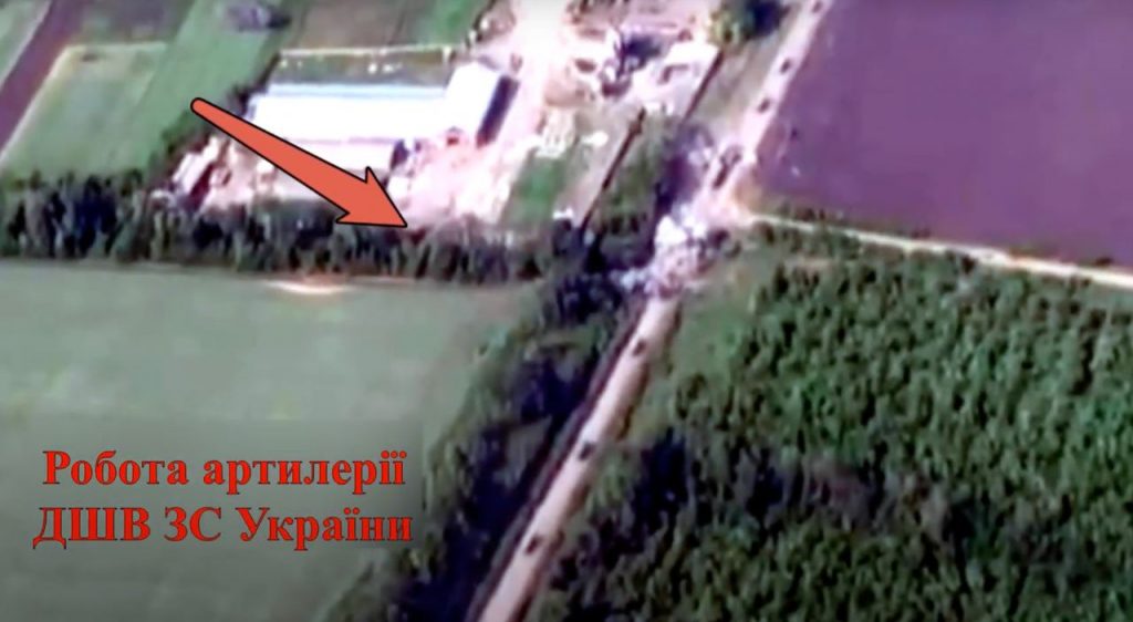 Удар артилерії по колоні окупантів Кадр з відео ДШВ
