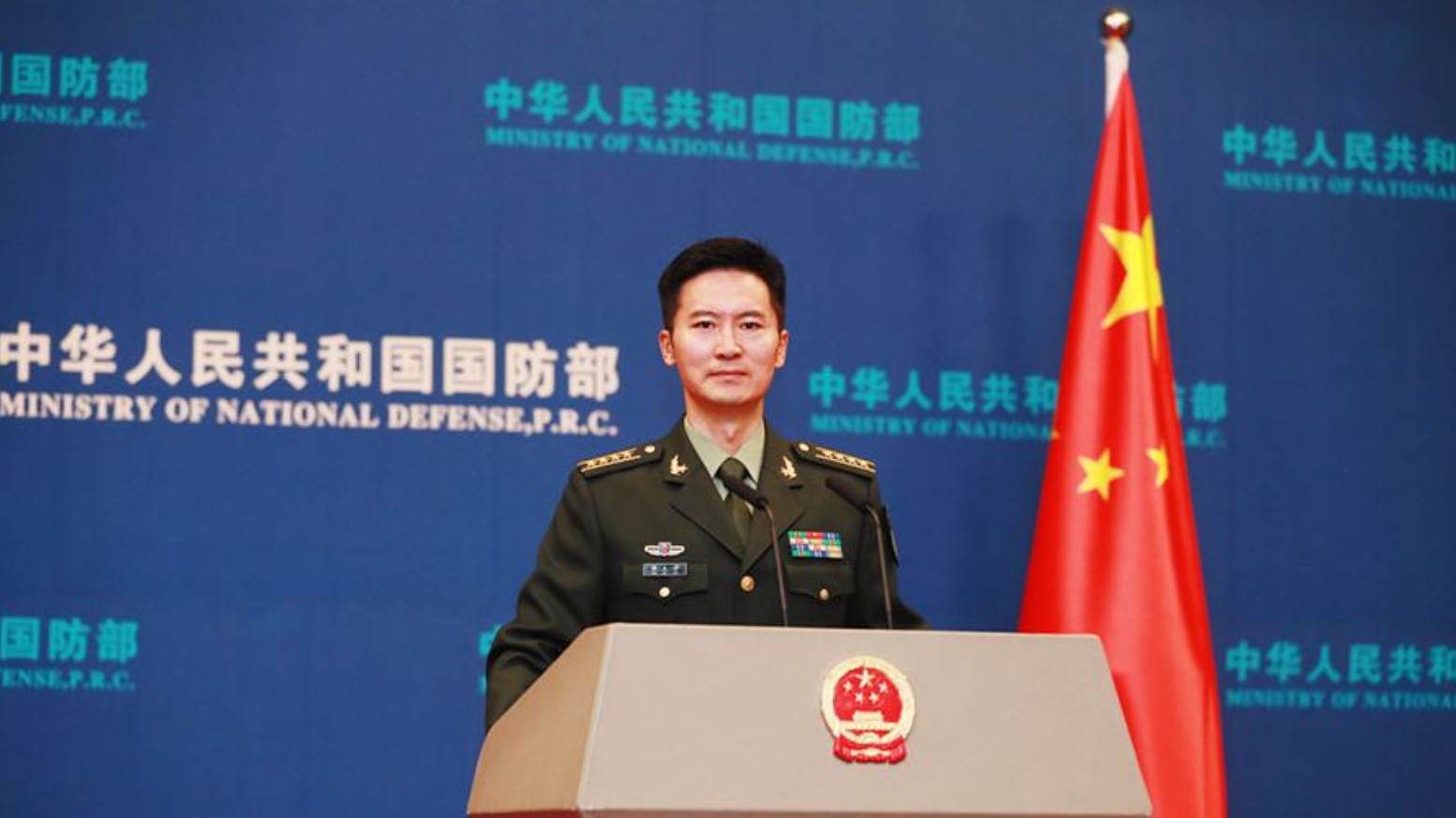 Офіційний представник міністерства оборони КНР Тань Кефей. Фото: ЗМІ КНР