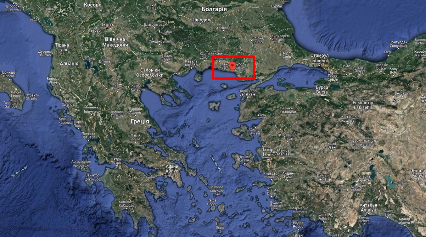 Александруполіс на мапі