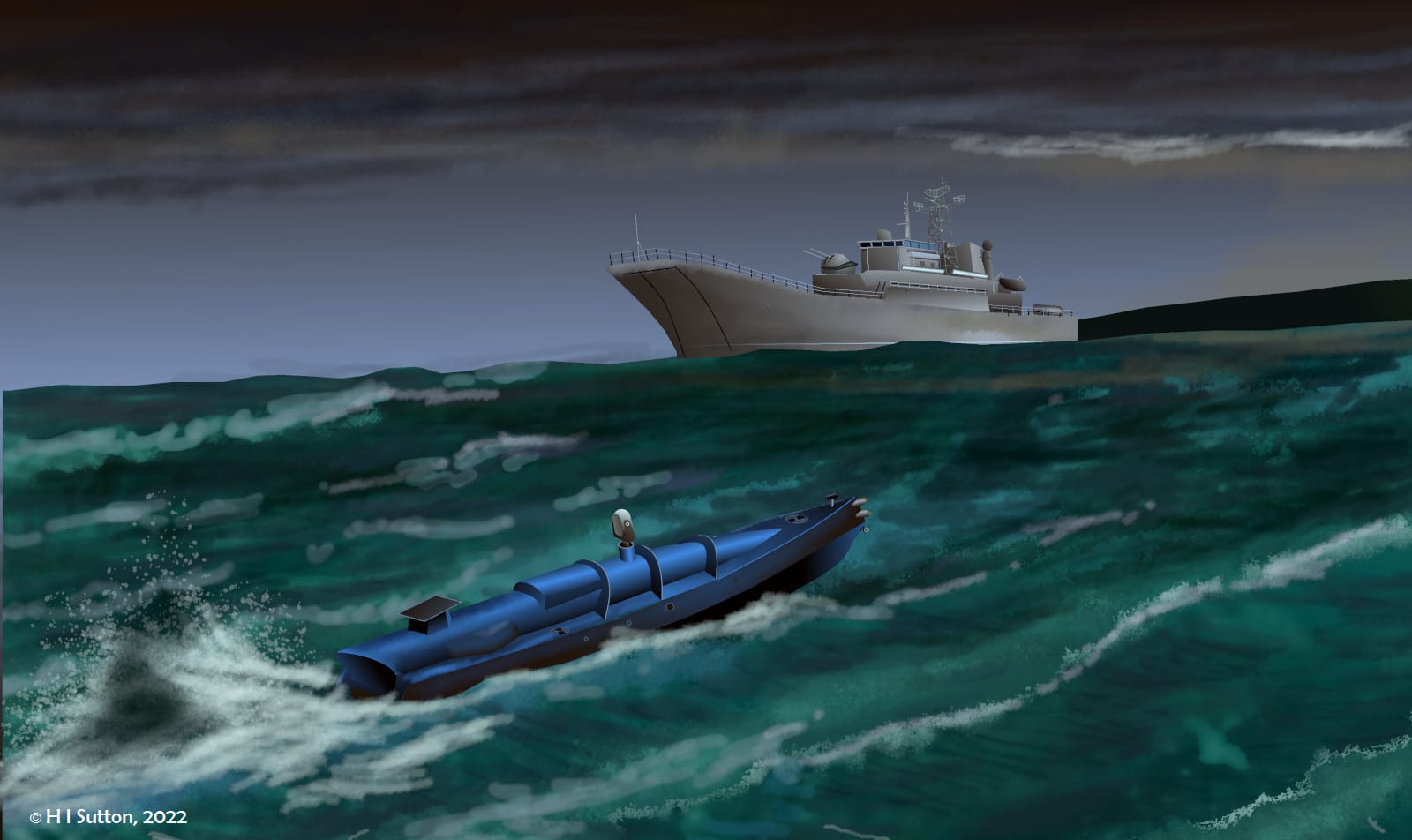 Ілюстрація з невстановленим морським безпілотним апаратом