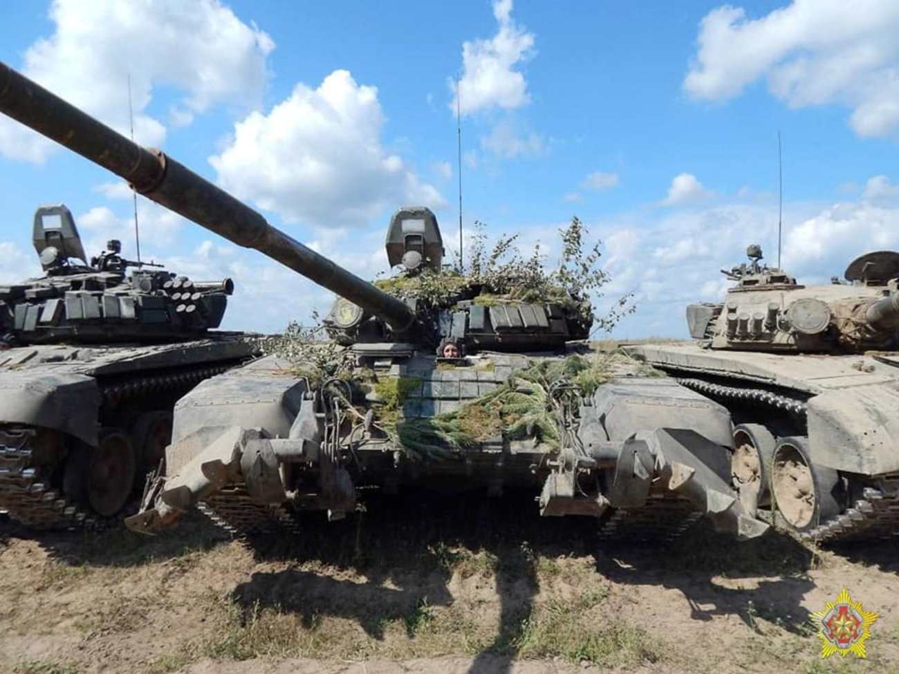 Танки Т-72Б та Т-72А військових Білорусі під час навчань у вересні 2022 року. Білорусь. Фото: Міноборони Білорусі