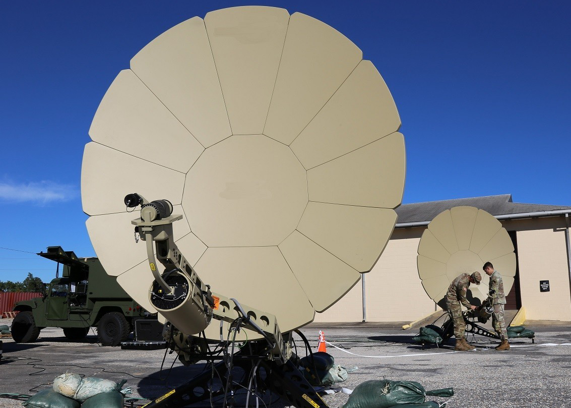 military satellite dish