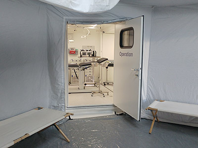 Зона очікування для пацієнтів мобільного госпіталя Фото: Zeppelin Mobile Systeme GmbH