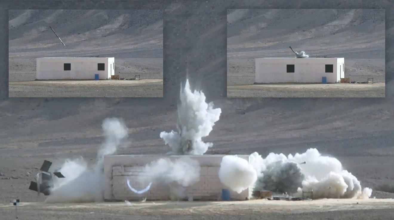 Egy célba csapódó 122 mm-es Acccular rakéta eredménye Fotó: Elbit Systems