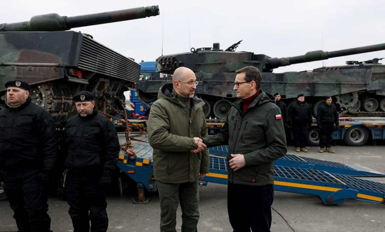 Танки Leopard 2, які Польща передала Україні. 24.02.2023. Україна. Фото: Денис Шмигаль