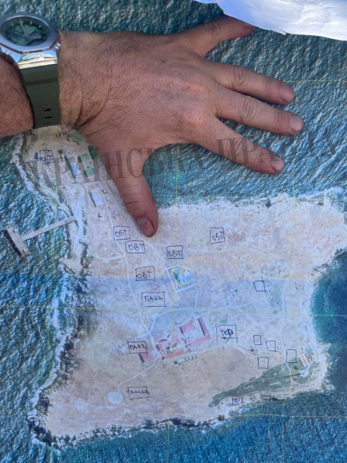 Мапа острова Зміїний, червень 2022 Фото: Українська Правда