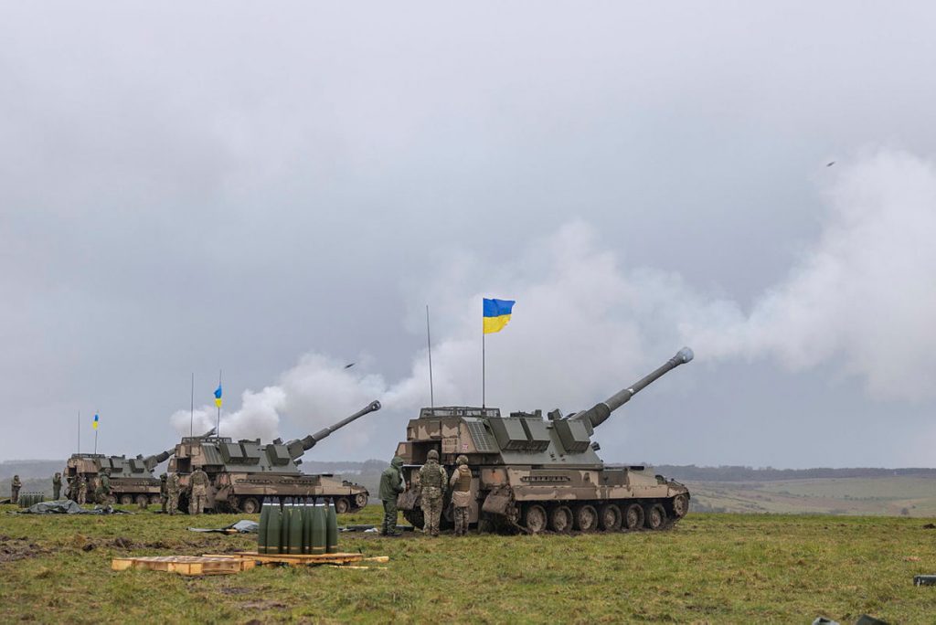 SAU AS90.  Ukrán katonai kiképzés Nagy-Britanniában, 2023. március Fotó: Nagy-Britannia Védelmi Minisztériuma