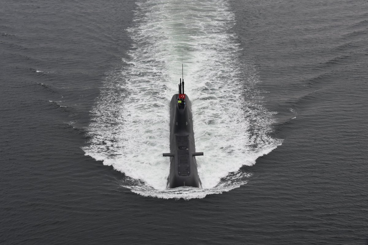 Ходові випробування турецького підводного човна TCG Pirireis, 9 грудня 2022 року. Фото: ВМС Туреччини.