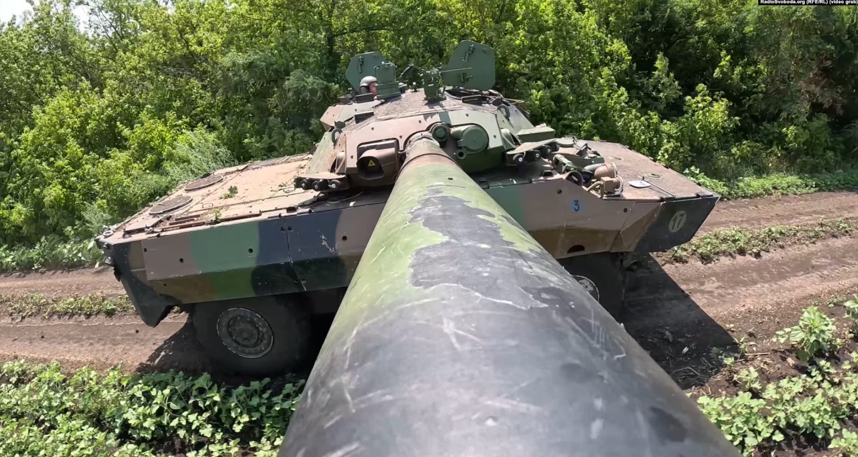 Французька бронемашина AMX-10RC українських військових. Липень 2023. Україна. Фото: Радіо Свобода