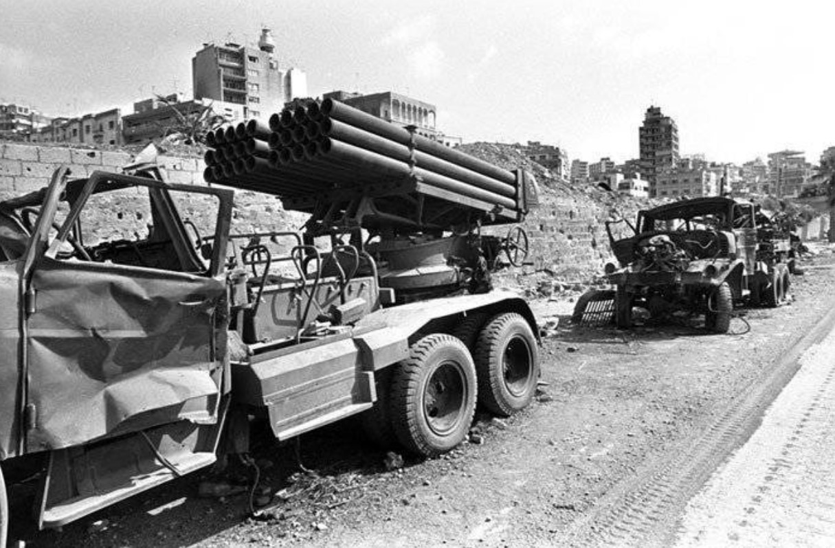 Реактивна установка БМ-11 у Бейруті, Ліван. 1982 рік
