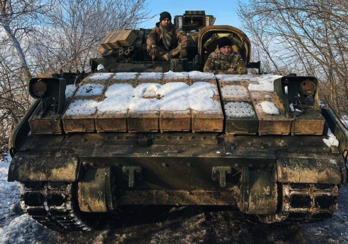 БМП Bradley 47-ї окремої механізованої бригади на авдіївському напрямку на Донеччині. Січень 2024. Фото зі сторінки бригади