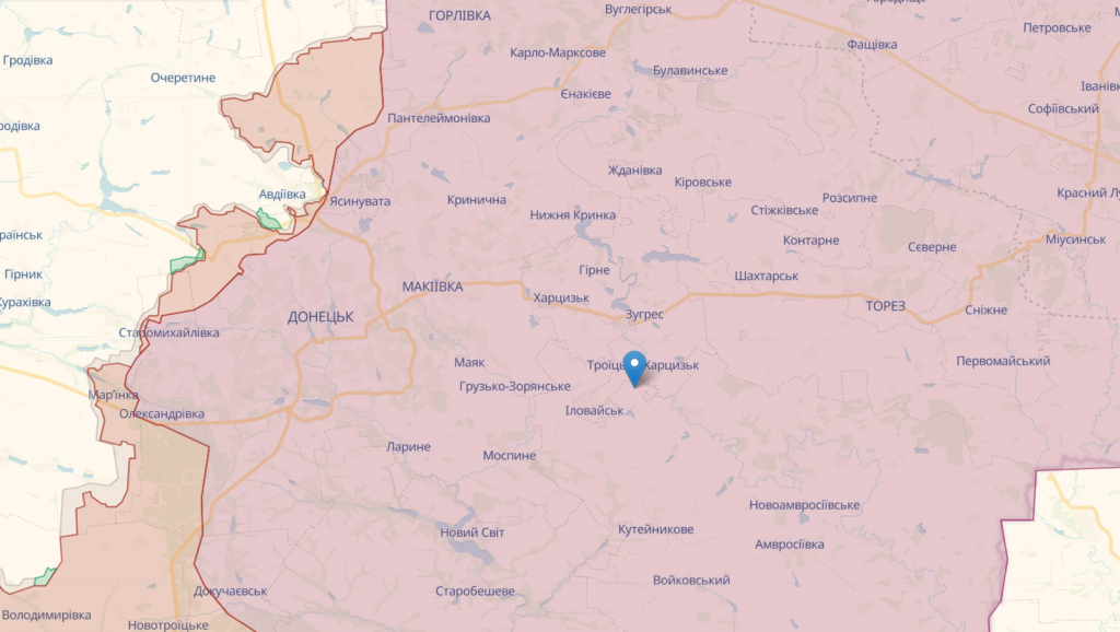Місце ліквідації російських пілотів БПЛА. Фото: мапа DeepState.
