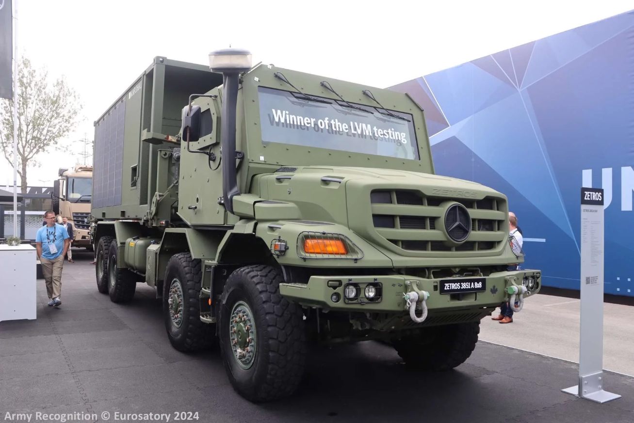 Броньована вантажівка Zetros 3851A 8×8 на виставці Eurosatory 2024. Червень 2024. Франція. Фото: armyrecognition.com