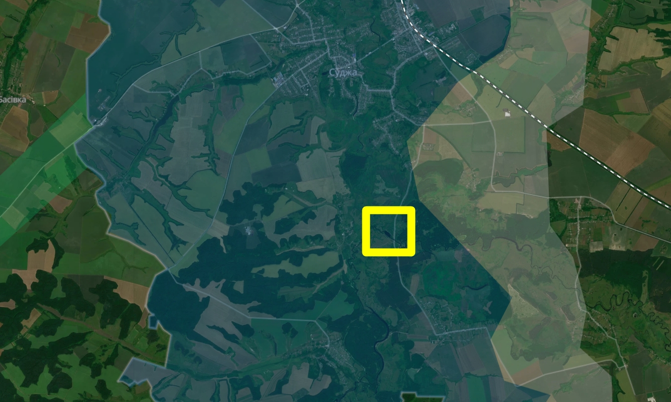 The location of the Russian crossing of the Psyol River on the Deepstate map